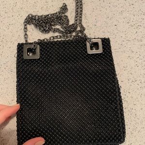 Black beaded evening bag